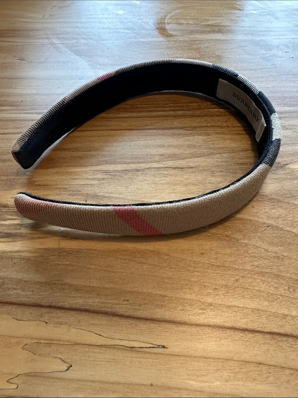 Burberry Beige Check Fabric Headband